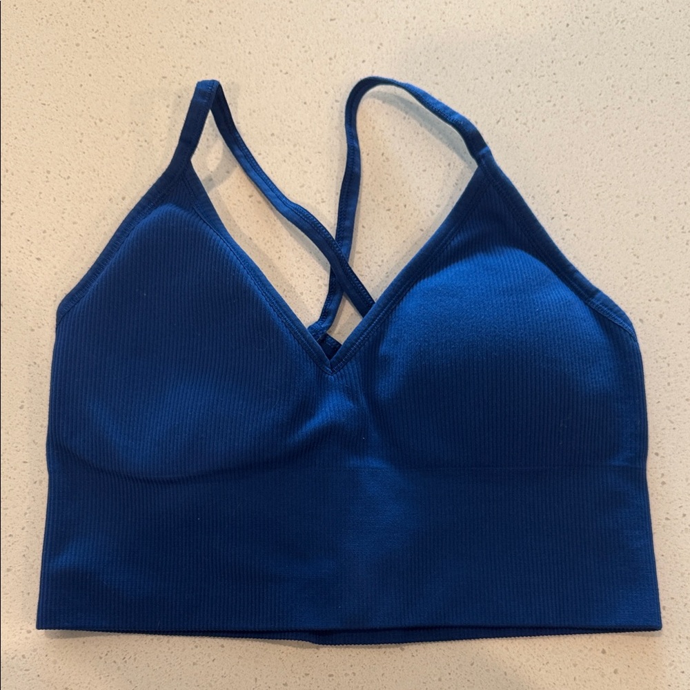 blue sports bra/top